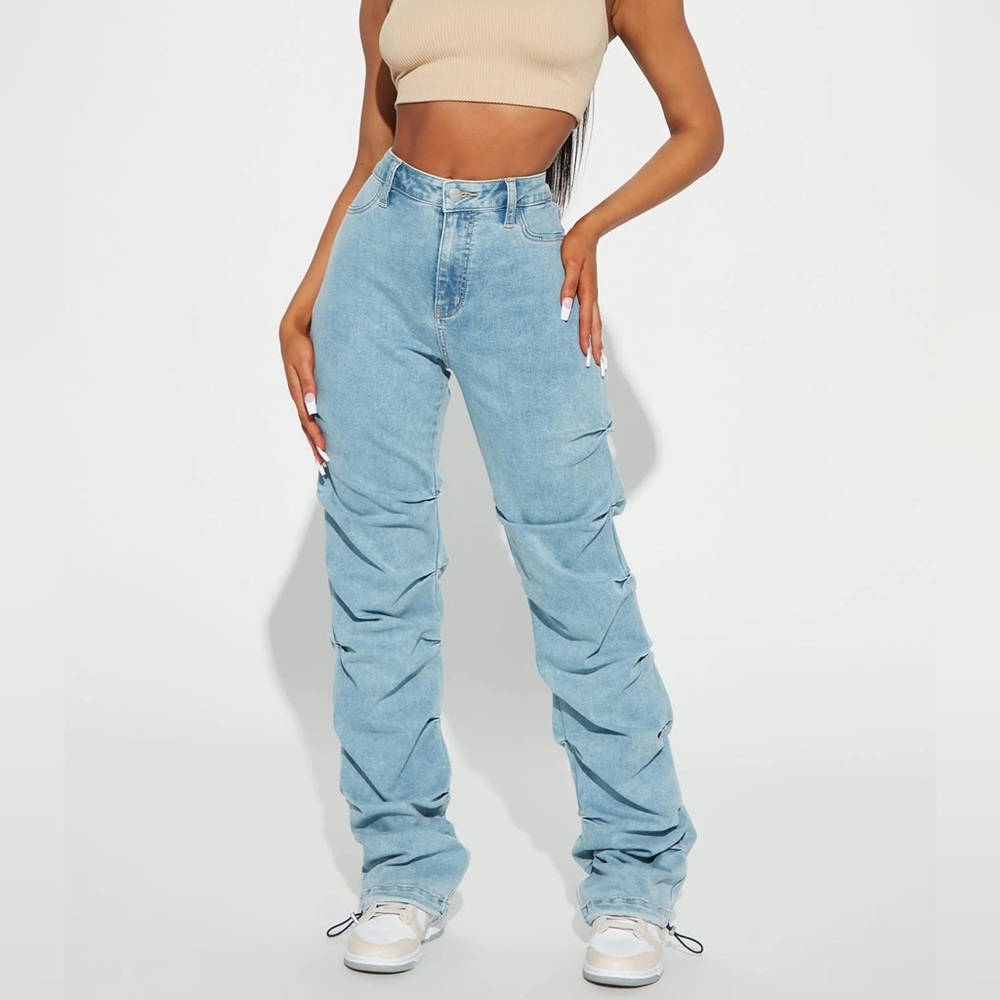 Catch my vibe stacked fashion nova jeans